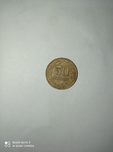 Imagen 2 de 2 de Moneda Paraguaya De 50 Céntimos Del Año 1951