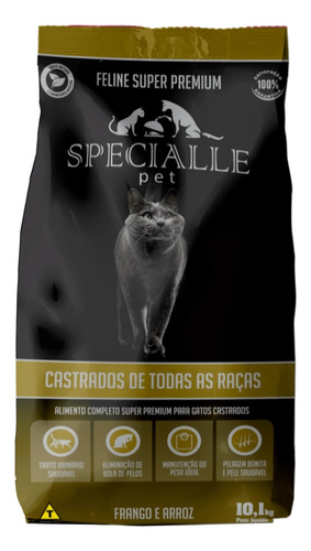 Ração Specialle Pet Gato Adulto Castrado Frango E Arroz 10kg