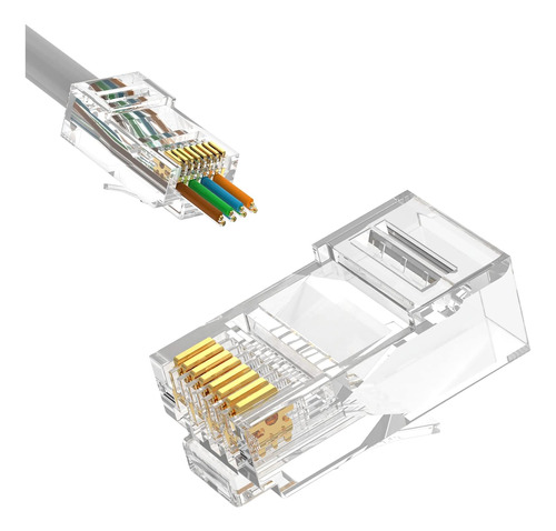 Leenue Cat6 Conector Rj45 50  Chapado En Oro, Listado Ul Co