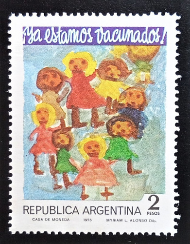 Argentina Infantil, Sello Gj 1687 Vacunación 75 Mint L17128