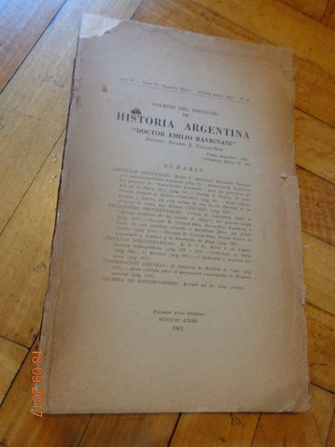 Boletín Del Instituto De Historia Emilio Ravignani. 19&-.