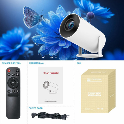 Mini Proyector Hy300 Gearelec Profesional 1080p 4k Wifi 10000lm Color Blanco 127v Portátil Smart Tv