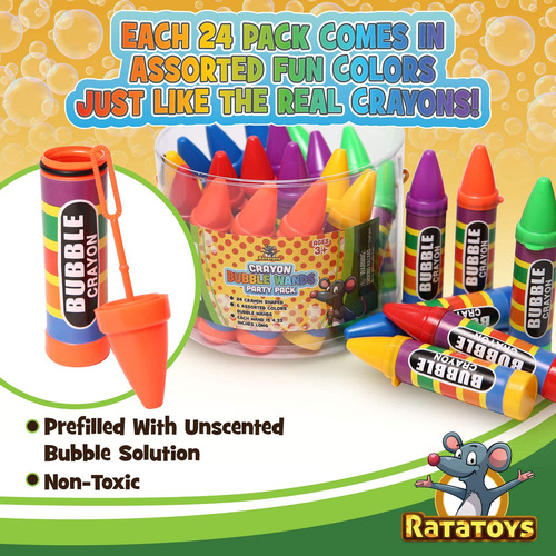 Varitas Burbujas Niños Juego 24 Piezas 6 Colores Surtidos