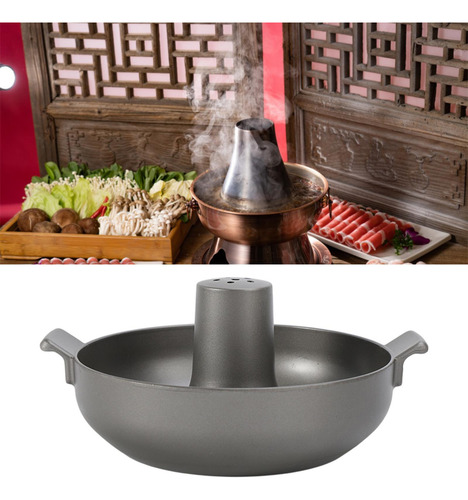 Beijing Cordero Hotpot Aluminio Sopa Tradicional Olla Gris