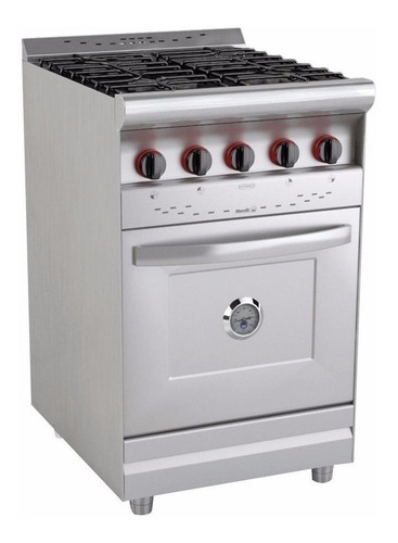 Imagen 2 de 2 de Cocina industrial Morelli Country 550 multigas 4 hornallas acero inoxidable 220V puerta ciega