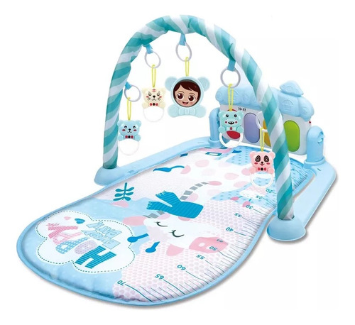 Gimnasio Infantil Bebe Suave Didáctico Sensorial Piano Azul