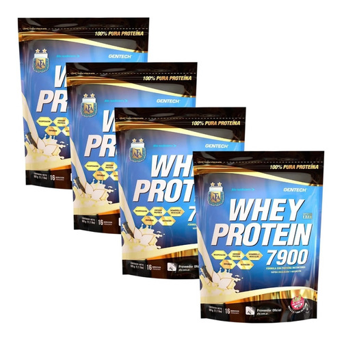 4 Whey Protein 7900 Afa 1 Kg Gentech Proteína Pura 79%