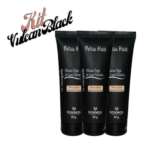 Tira Cravos Máscara Negra Peel Off Vulcan Black (3 Unidades) Tipo De Pele Mista