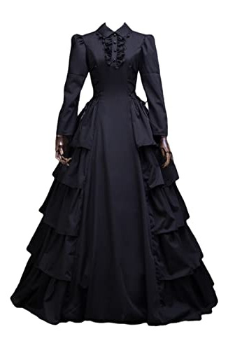 Vestido De Reina Gótica Del Renacimiento Para Mujer Countrywomen, Vestido De Baile Steampunk Vampiro Para Halloween