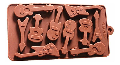 Imagen 2 de 5 de Molde Silicon Guitarra Bombón Masa Flexible Fondant Kasas