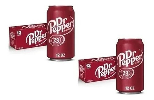 2 Paq. Refresco 12 Pack Dr Pepper Soda (355ml C/lata)