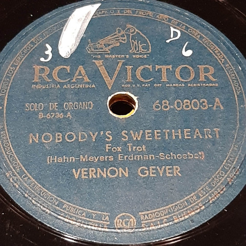 Pasta Vernon Geyer Rca Victor C305