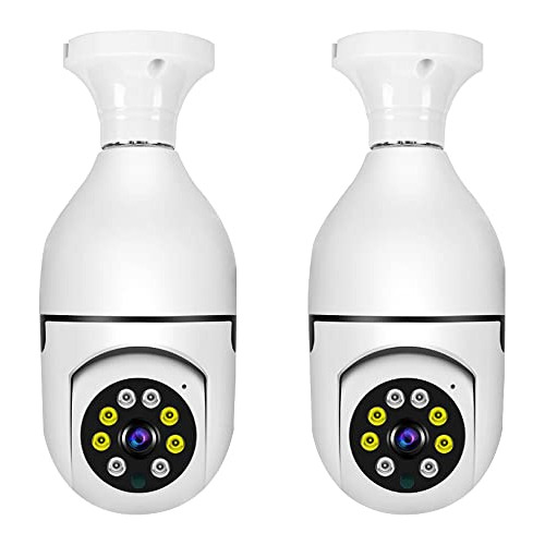 2 Pack Wi-fi Inalámbrico Bombilla 1080p Cámara De Z8jsu