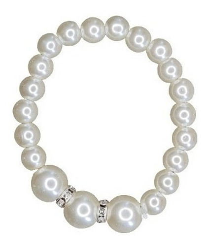 Colar Pérola Masculino Gargantilha + Pulseira Hype Ajustável Cor Branco