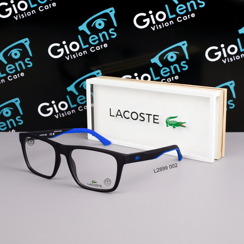 Lentes Lacoste L2899 Iconic Square Rubber Armazón Oft. 55mm Color Matte Black Blue 002
