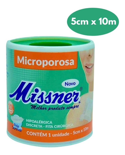 Micropore 50 Cm X 10 M Marca Missner Kit Com 5 Unidades