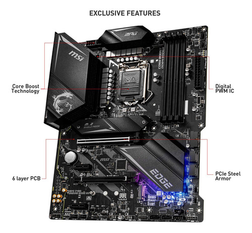 Placa Base Msi Mpg Gaming Edge Intel Z490 Lga 1200 Atx