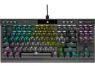 TECLADO GAMER CORSAIR CHAMPION SERIES K70 RGB TKL QWERTY CHERRY MX RGB SPEED INGLÉS US COLOR NEGRO CON LUZ RGB