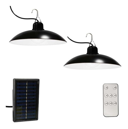 Set 2 Lámparas Solar Led Colgante 90w + Control