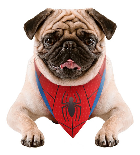 Imagem 2 de 6 de Bandana Cachorro Pets Marvel Homem Aranha Produto Oficial