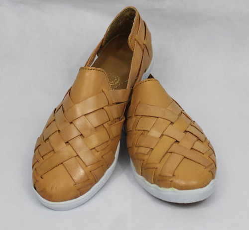 Zapato Artesanal Color Miel De Piel Hecho En Mexico 6215