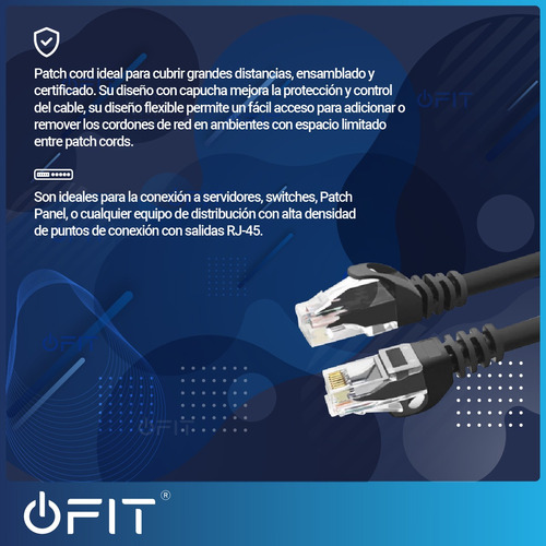 Imagen 4 de 10 de Cable Patch Cord 5 Metros Rj45 Utp Categoria 5e Negro