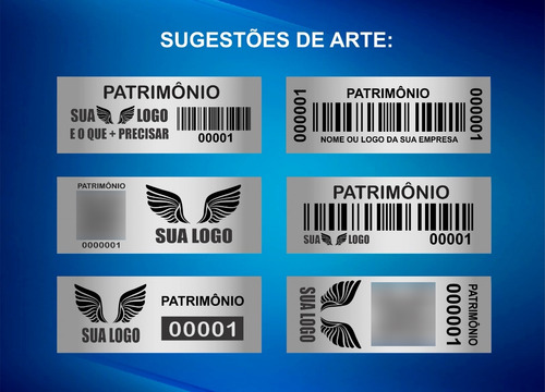 Etiqueta Inventário Patrimonial Void Prata 35x15 Mm 200 Unid