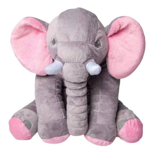 Almofada Elefante Pelúcia 60cm Travesseiro Bebê Antialérgico