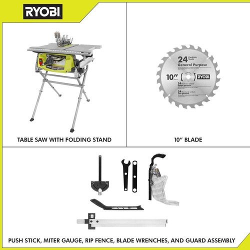 Sierra De Mesa Ryobi Electrica, 10 , 15 Amp Con Base