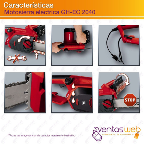 Imagen 4 de 7 de Motosierra Electrica Electrosierra 2000w Einhell Evio Gratis