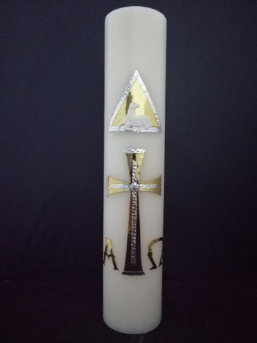 Imagen 2 de 2 de 1 Cirio Pascual 9 Cm Diámetro X 44 Cm Alto Decorado Básico