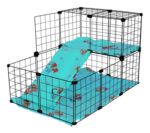 Cercado Porquinho Da Índia 2 Andares Soft E Teto 60x90x60cm