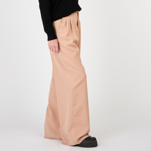 Pantalón Mujer Kevingston Madrid Wide Leg Beige Claro