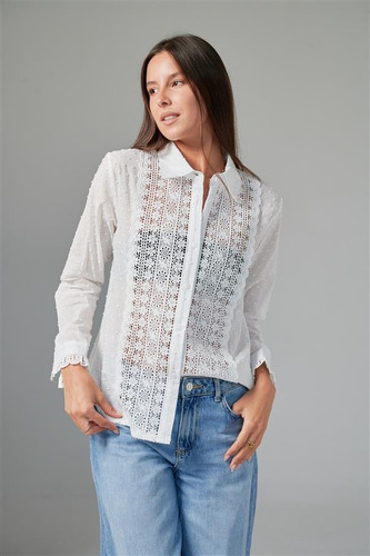 Camisa Premium Vandal Plumeti Bordada White Guk4112 Arizona