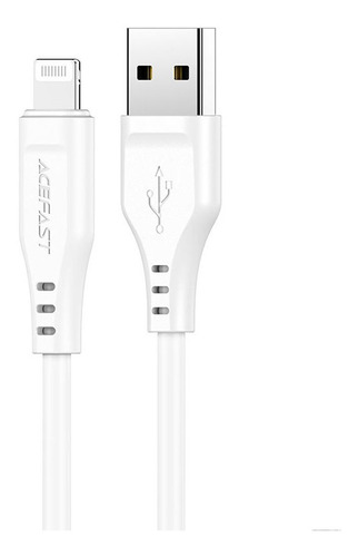 Cable Acefast Usb A Lightning Mfi C3 02  Blanco