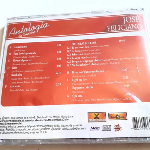 Cd José Feliciano Antología De Colección 2013 Master Media