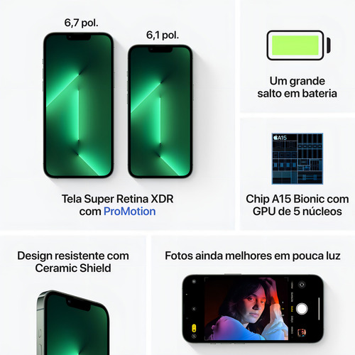 iPhone 13 Pro Max 256 GB verde-alpino - Excelente (Recondicionado)