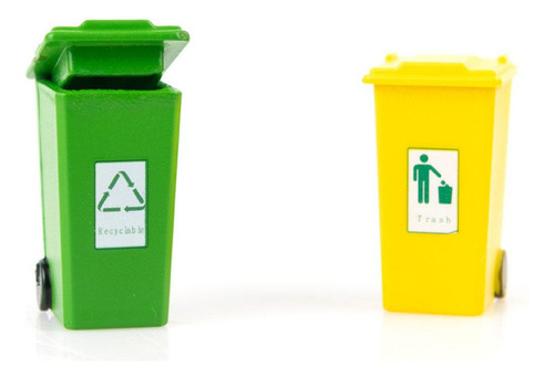 Mini Papelera De Reciclaje En Miniatura Para Jardín De Hadas