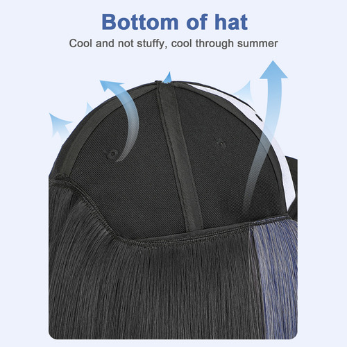 Y Pelucas Con Contorno De Gorro Para Mujer, Pelo Liso, Alto