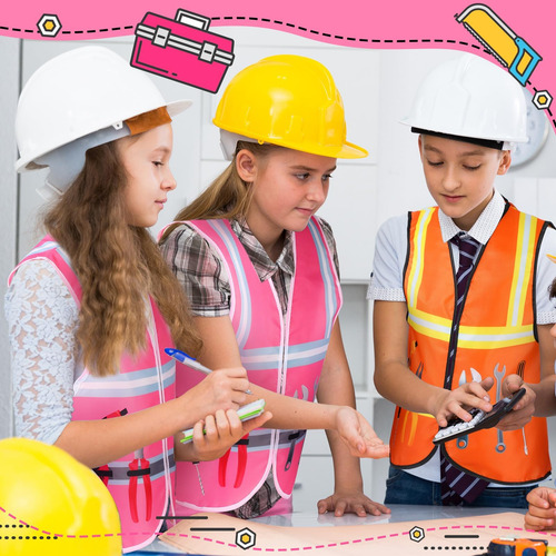 Xtinmee 2 Piezas Chaleco De Construcción Para Niños Disfraz