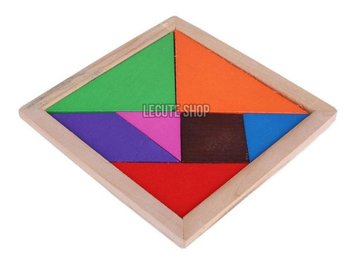 Tangram 100% Madera Rompecabezas Juego Didactico Material