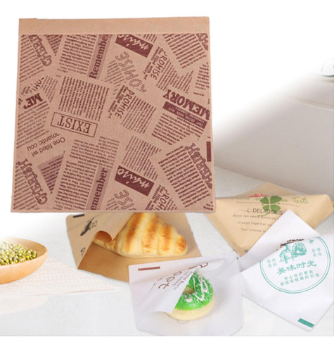 2 X 100 Piezas Bolsa De Sándwich De Hamburguesa Bolsa De C