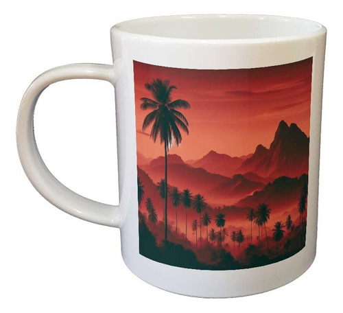 Taza Plastico Palmeras De Los 80s Videoclip Vintage M2