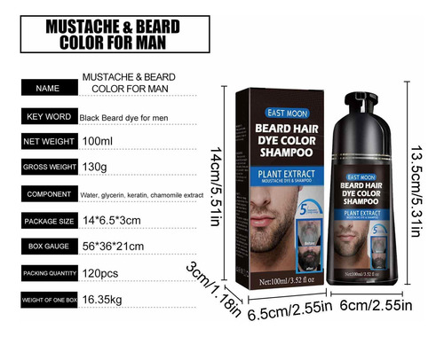 Barba Para Colorear Para Hombres Champú Instantáneo Para Tin