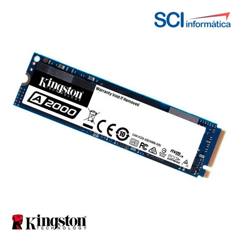 Imagen 4 de 4 de Disco Ssd Nvme 250gb Kingston A2000 M.2 2280 Pcie 3.0 X4