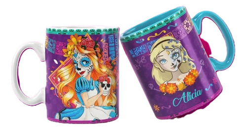 Plantillas Tazas Día De Los Muertos Princesas Halloween 