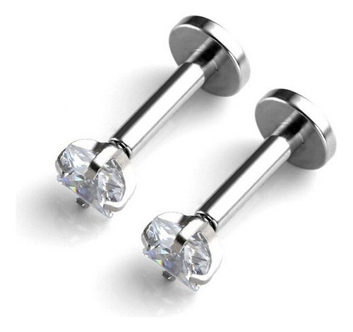 Y 4 Piezas De Plata Tragus Lip Ring Ear Stud 3mm