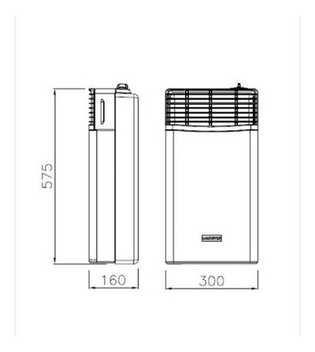 Calefactor Convector Longvie Eca2s 2200 Kcal L Recta Tiza/grafito