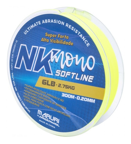 Linha Mono. Nakamura Nk Soft Line 0,52mm 300 Metros - Maruri