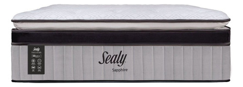 Colchón King Size De Espumas Sapphire Sealy 41cm Medio Color Blanco/gris